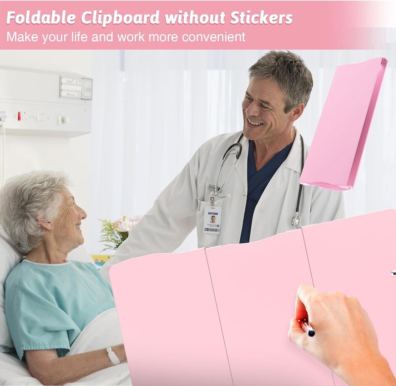 Trustnice Clipboard Foldable Without Edition Cheat Sheets Aluminum 3 Layers Foldable Clipboards Pocket Size Profile Clip Clipboards Notepad for Students, Nurses,Contractor Trucker Driver - Image 3
